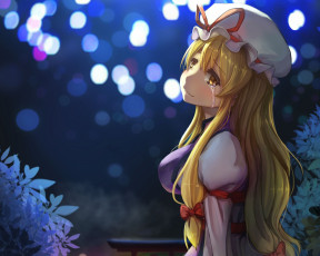 обоя аниме, touhou, poly, yakumo, yukari