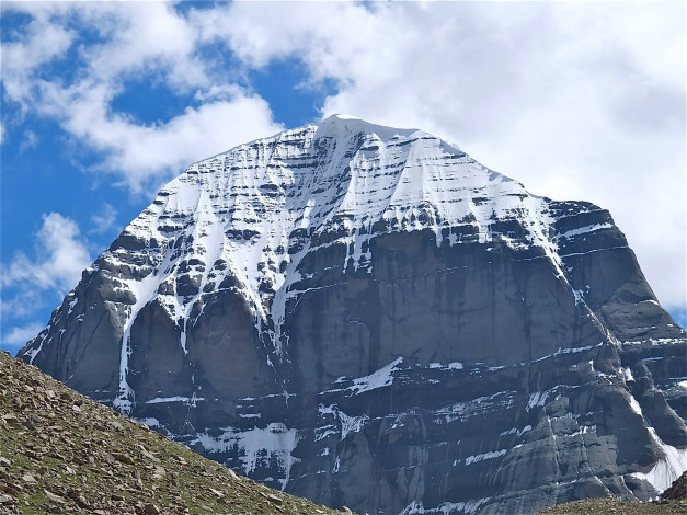 Обои картинки фото тибет,  кайлас, природа, горы, кайлас, вершина, гора, снег, паломничество, вид