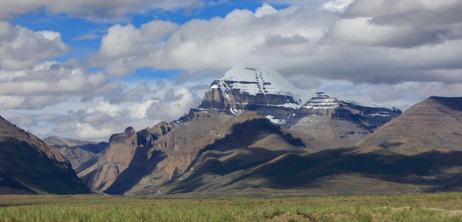 Обои картинки фото тибет,  кайлас, природа, горы, снег, гора, кайлас, вид, вершина, паломничество