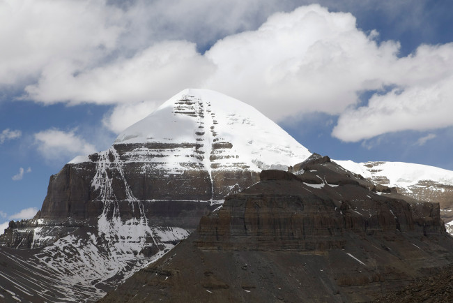 Обои картинки фото тибет,  кайлас, природа, горы, паломничество, кайлас, вершина, вид, снег, гора