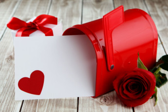 Картинка праздничные день+святого+валентина +сердечки +любовь роза подарок сердечко