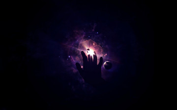 Картинка космос арт планеты рука туманность