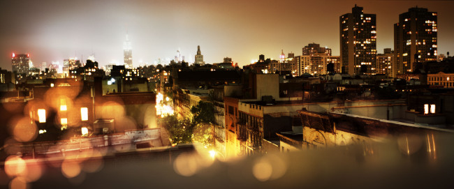 Обои картинки фото города, нью-йорк , сша, район, здания, дома, огни, панорама, город