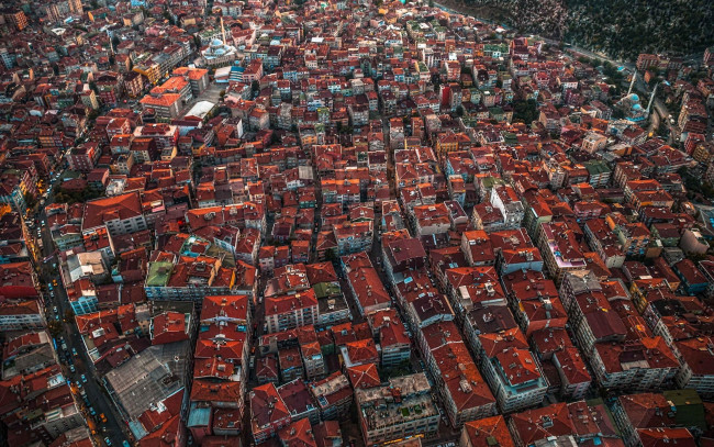 Обои картинки фото города, стамбул , турция, городской, вид, стамбул, крыши, домов, с, высоты, птичьего, полета