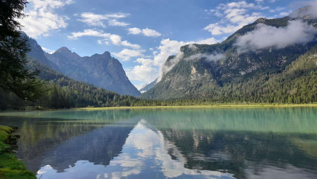 Обои картинки фото toblach lake, trentino-alto adige, italy, природа, реки, озера, toblach, lake, trentino-alto, adige