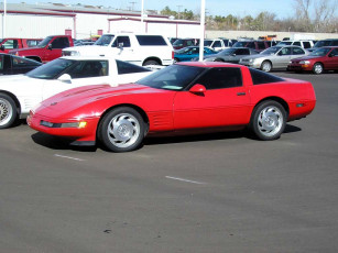 обоя corvette, 1994, автомобили, выставки, уличные, фото