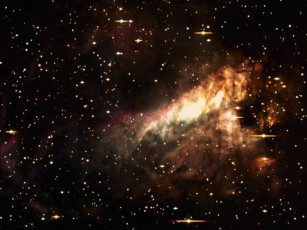 Картинка m17 туманность омега космос галактики туманности