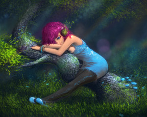 Картинка фэнтези девушки девушка лес