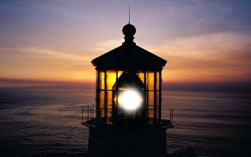 Картинка природа маяки море закат