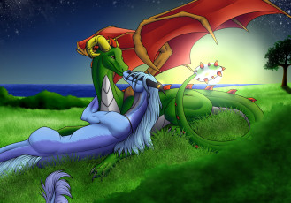 Картинка рисованное животные +сказочные +мифические фон драконы
