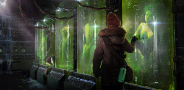 Картинка фэнтези существа арт фантастика sci-fi лаборатория лед холод помещение опыты