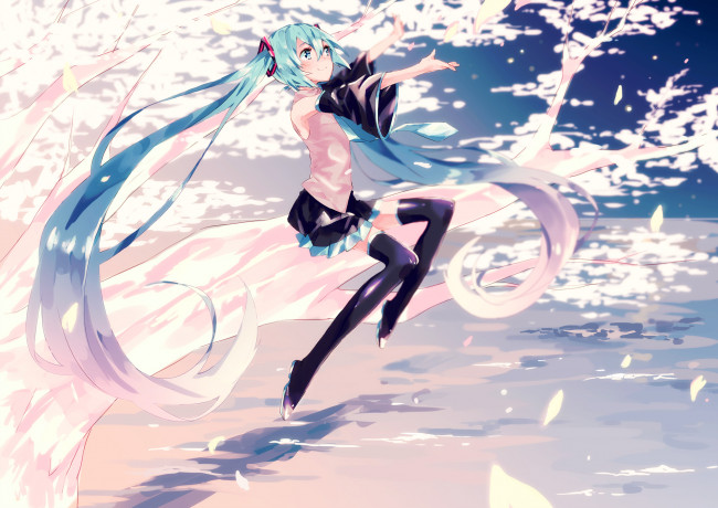 Обои картинки фото аниме, vocaloid, hatsune, miku