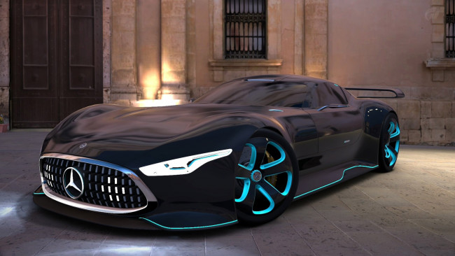 Обои картинки фото mercedes-benz amg vision gran turismo concept 2013, автомобили, 3д, 2013, concept, turismo, gran, vision, amg, mercedes-benz