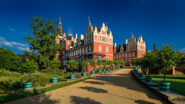 Обои картинки фото schloss musskau, города, замки германии, замок