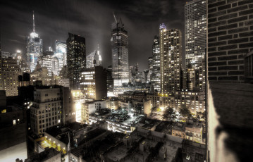 Картинка города нью-йорк+ сша небоскребы ночь огни здания