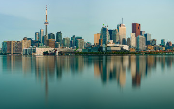 обоя города, торонто , канада, панорама