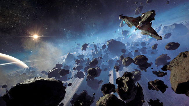 Обои картинки фото видео игры, chorus,  rise as one, космос, корабль, астероиды