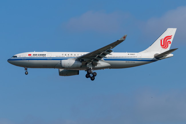 Обои картинки фото air china a330-200, авиация, пассажирские самолёты, самолет, полет, небо