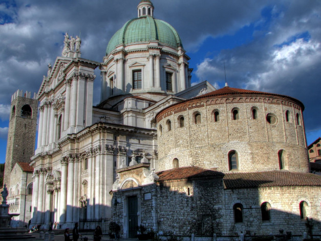 Обои картинки фото piazza, duomo, brescia, italy, города, католические, соборы, костелы, аббатства