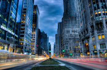 Картинка chicago города Чикаго сша здания небоскрёбы дорога улица