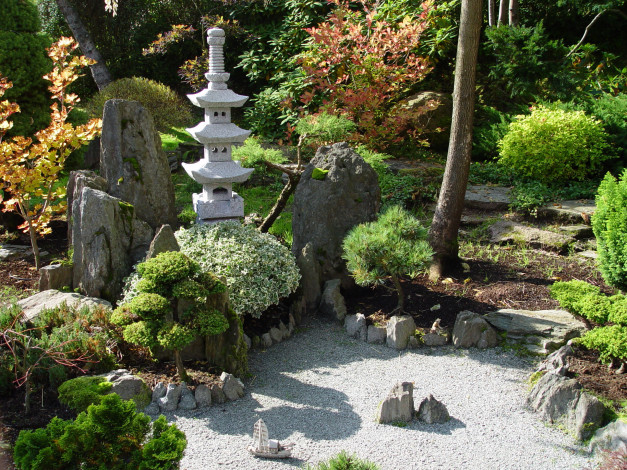Обои картинки фото природа, парк, пагода, японский, сад, япония