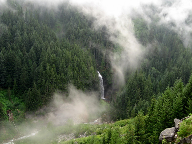 Обои картинки фото природа, водопады, usa, maple, falls, mount, rainier, national, park