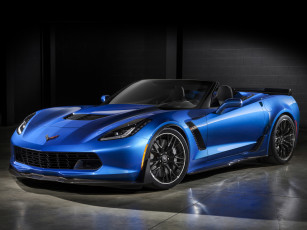 обоя автомобили, corvette, convertible, z06, синий, с7, 2015г