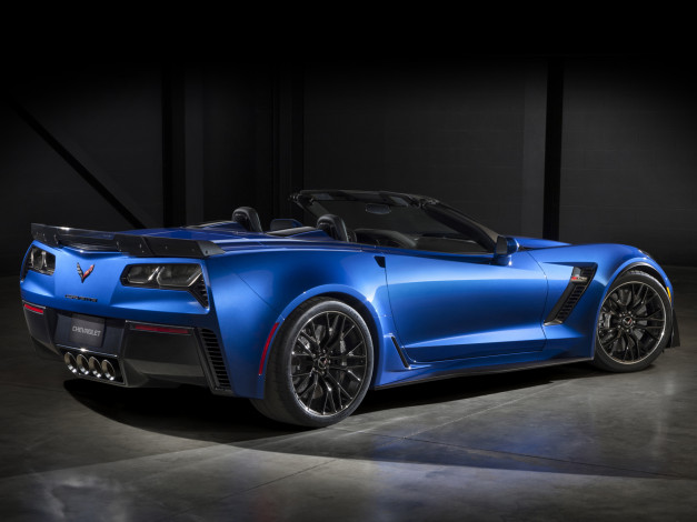 Обои картинки фото автомобили, corvette, z06, синий, с7, convertible, 2015г
