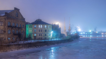 обоя города, санкт-петербург,  петергоф , россия, st, petersburg, winter, fog