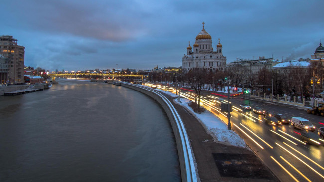 Обои картинки фото города, москва , россия, moscow, river, embankment