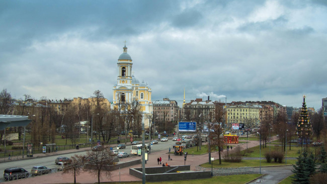Обои картинки фото города, санкт-петербург,  петергоф , россия, prince, vladimir, s, cathedral, saint-petersburg