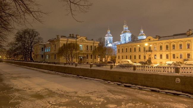 Обои картинки фото города, санкт-петербург,  петергоф , россия, st, petersburg, nicholas, naval, cathedral