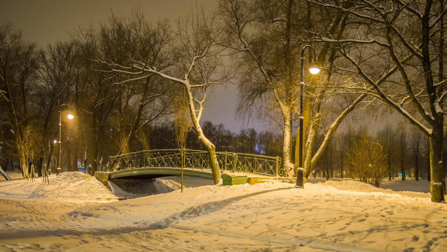 Обои картинки фото природа, парк, мост, в, московском, парке, победы
