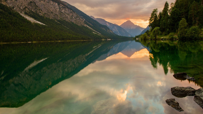 Обои картинки фото природа, реки, озера, озеро, горы