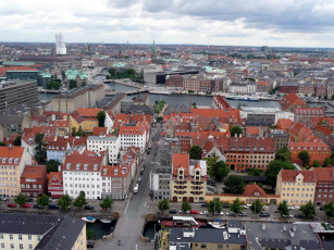 обоя города, копенгаген , дания, панорама
