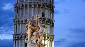 Картинка города пиза+ италия башня падающая
