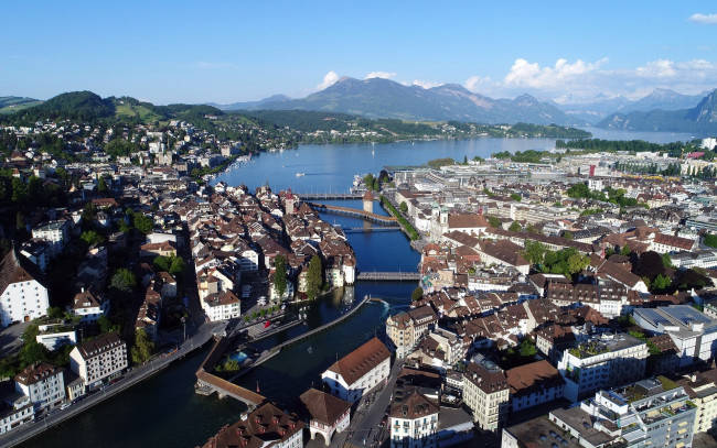 Обои картинки фото города, люцерн , швейцария, панорама