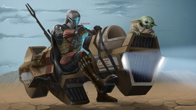 Обои картинки фото рисованное, кино,  мультфильмы, the, mandalorian