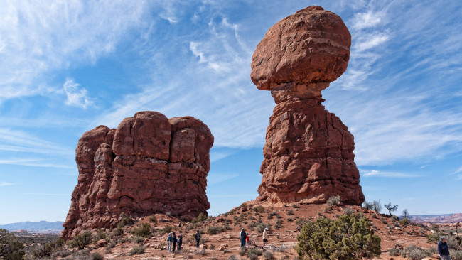 Обои картинки фото arche national park, balanced rock, природа, горы, arche, national, park, balanced, rock