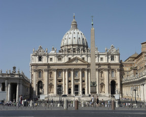 обоя базилика, святого, петра, рим, города, ватикан, италия