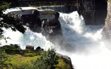Картинка природа водопады скалы поток водопад