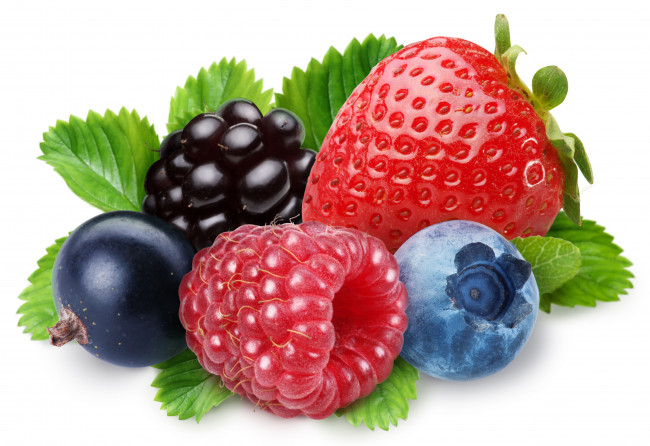 Обои картинки фото еда, фрукты, ягоды, малина, ежевика, черника, чёрная, смородина, клубника