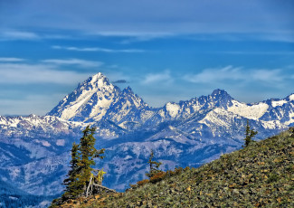 Картинка mount stuart washington природа горы вершины деревья склон