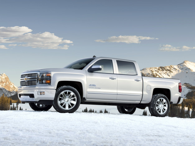 Обои картинки фото chevrolet, silverado, high, country, crew, cab, автомобили, gm, division, сша