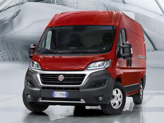 Обои картинки фото автомобили, fiat, красный, van, l3h2, 2014г, ducato