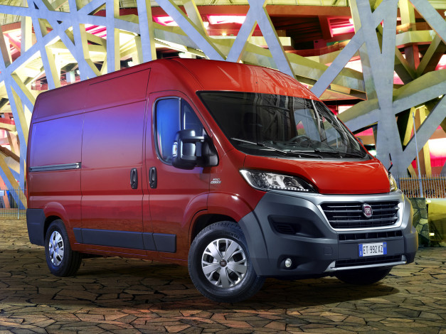 Обои картинки фото автомобили, fiat, l3h2, ducato, 2014г, красный, van