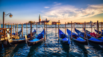 обоя венеция, корабли, лодки,  шлюпки, канал, гондолы, пристань