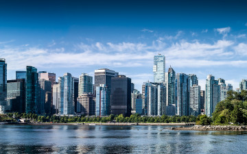 Картинка города ванкувер+ канада ванкувер canada британская колумбия панорама здания british columbia vancouver