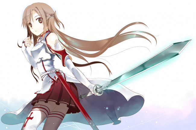 Обои картинки фото аниме, sword art online, yuuki, asuna, sword, art, online, асуна, komori