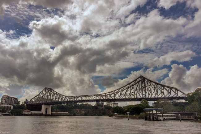 Обои картинки фото города, - мосты, небо, облака, город, мост